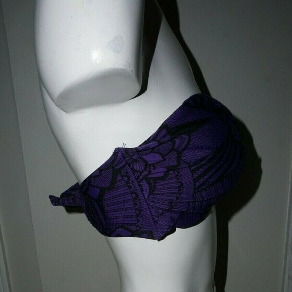 New Skye Swimwear Purple/Black Twist Bandeau Top size S - Picture 5 of 6
